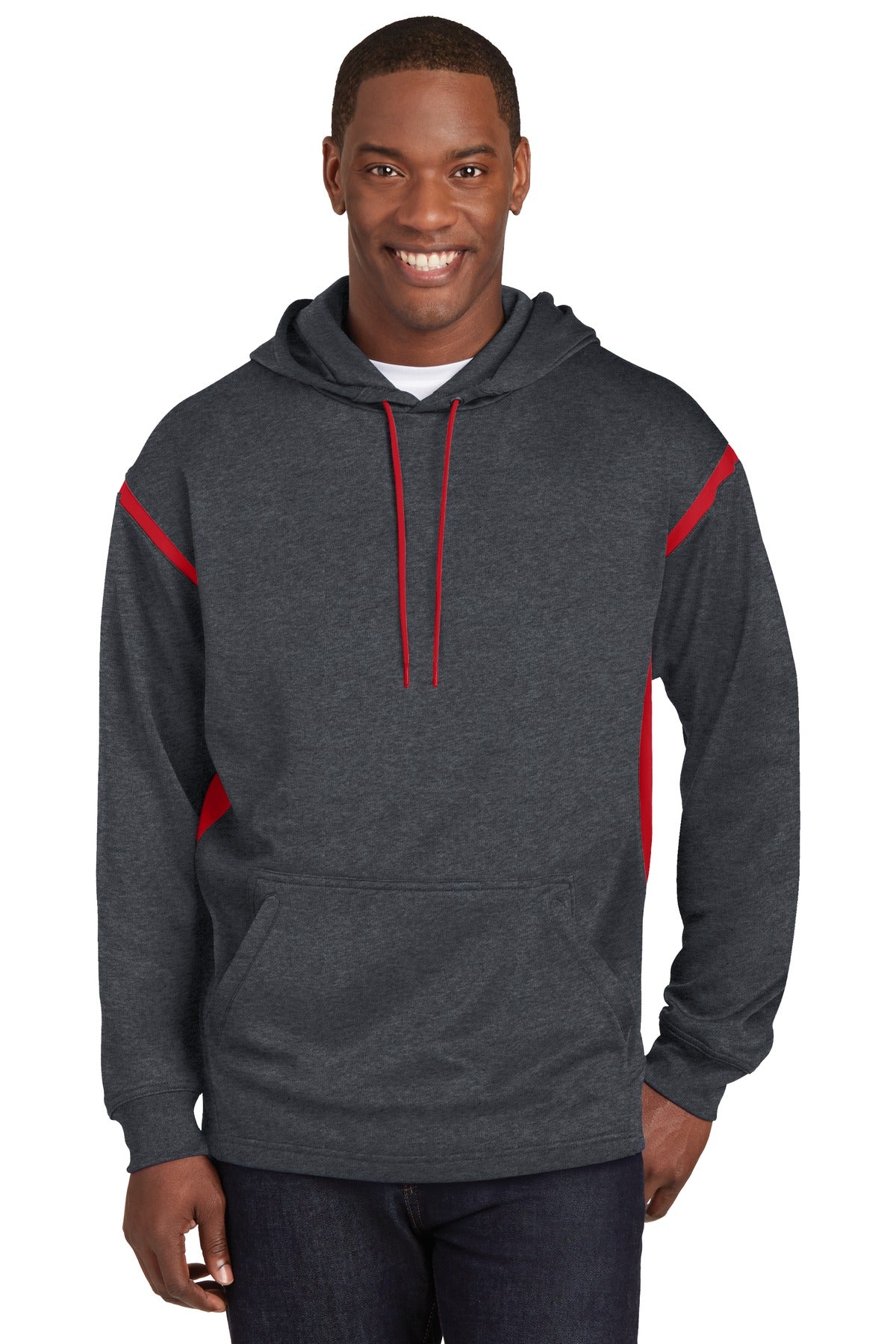 Sport-Tek® Tech Fleece Colorblock Hooded Sweatshirt. F246