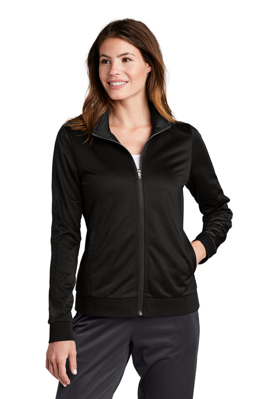 Sport-Tek ® Ladies Tricot Sleeve Stripe Track Jacket. LST94