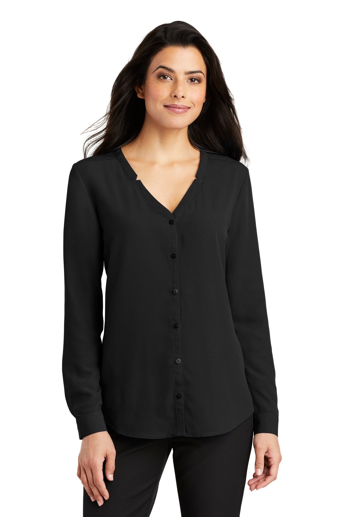 Port Authority® Ladies Long Sleeve Button-Front Blouse. LW700