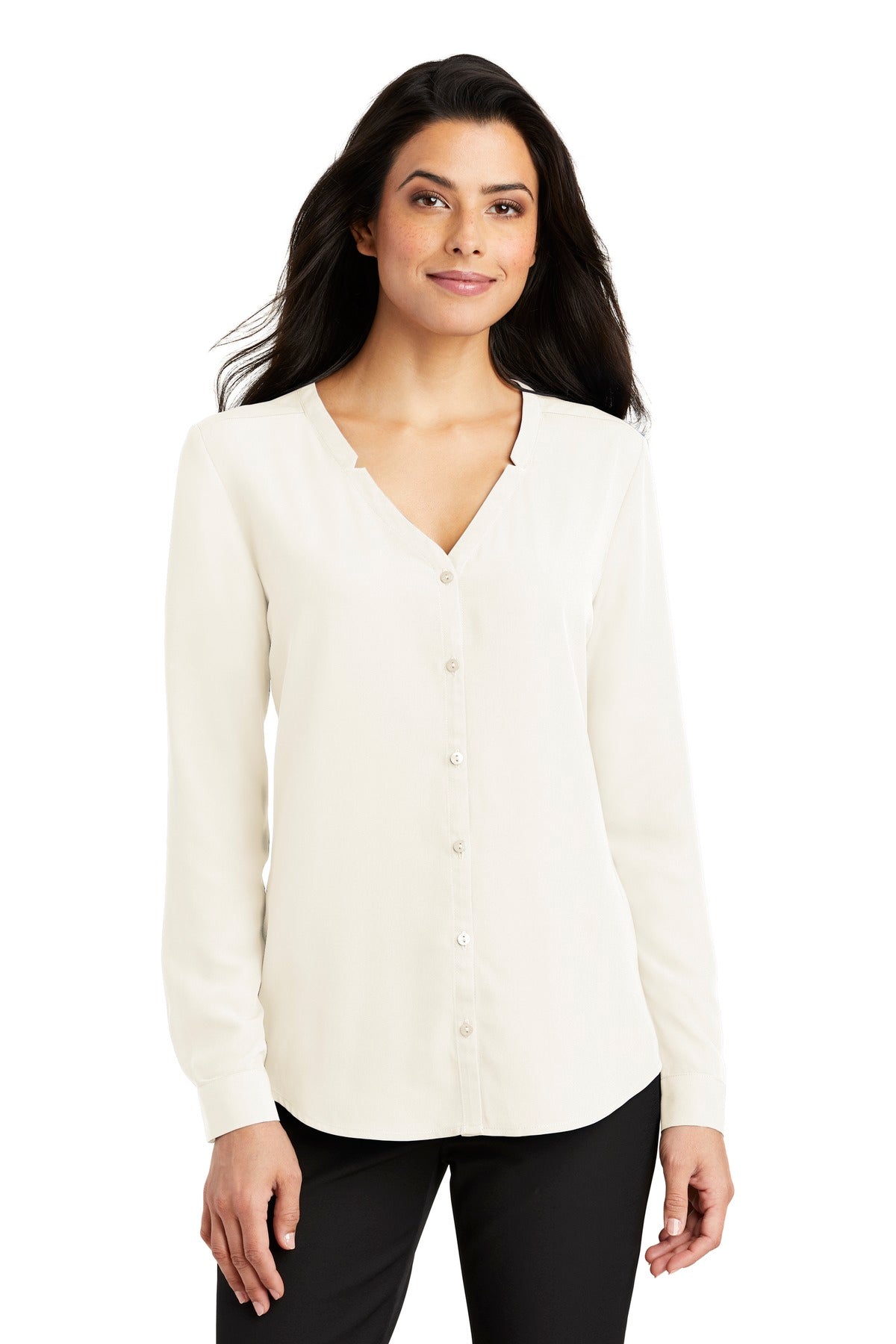 Port Authority® Ladies Long Sleeve Button-Front Blouse. LW700